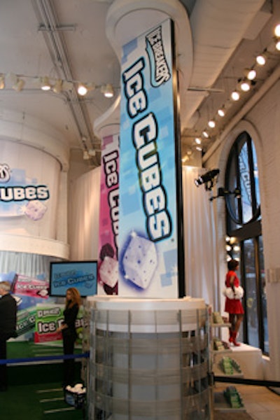 Hershey's Times Square store was emptied of merchandise to make room for Ice Breakers signage and products.
