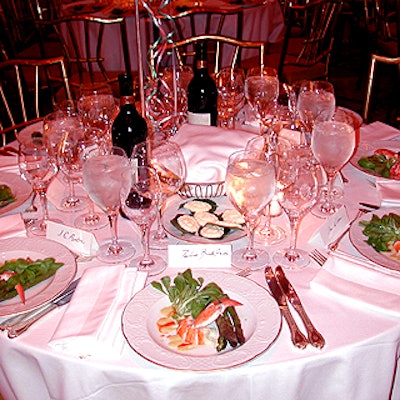 The shrimp, crab and asparagus first course was waiting for guests as they arrived at the Plaza for the gala's dinner in the Grand Ballroom.