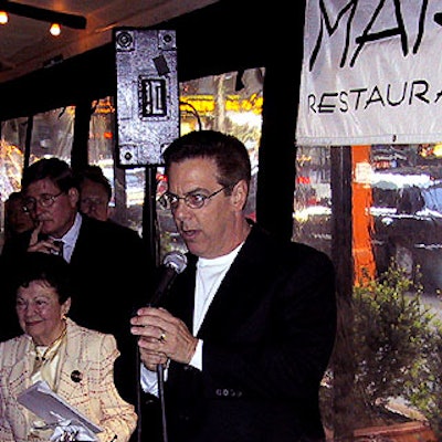 Dennis Riese of the Riese Restaurant Group spoke to the crowd of fashion and beauty folks.