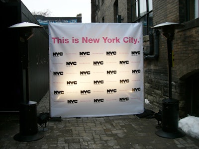 Outside of Cheval, NYC & Company promoted its brand with posters and lighting.