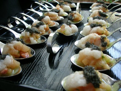 To complement the drinks, the hotel's catering group provided a variety of sushi-style delicacies.