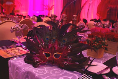 Before leaving, guests were given festive feathered masks as keepsakes from the event.