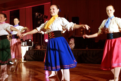 The entertainment for the evening featured a variety of performers from all of the arts, including a ballet troupe that looked as though they'd danced out of a Degas painting.