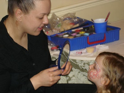 Guests could get their faces painted at one of the activity stations set up for the children to enjoy.