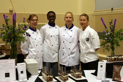 The team from Petit Four Bakery prepared double chocolate and cream petit fours.