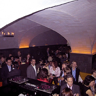 A crowd of interior design, advertising and media folks crowded Cellar Bar, which has a DJ booth in the center of the space.