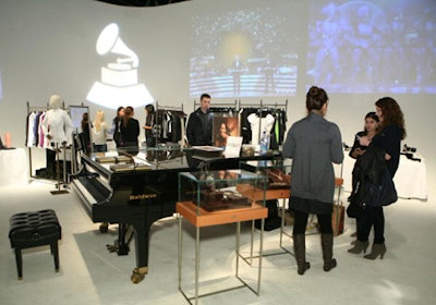 The official Grammy suites featured costumes from music history, plus a grand piano.