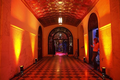 The former cathedral space was a dramatic backdrop for WMG's party.