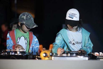 Kid DJs Sara and Ryusei from Japan scratched on stage for a crowd-pleasing set.