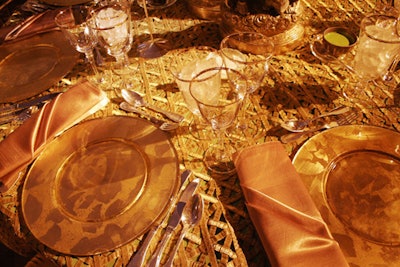 Several schemes decked the tables, including an all-gold setting.