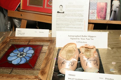 Silent-auction items included a pair of ballet slippers authographed by Xiao Nan Yu, principal dancer with the National Ballet of Canada.