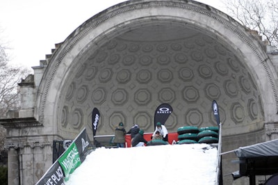 Set up around the park's Naumburg Bandshell, the flume was open from noon until 4 p.m.