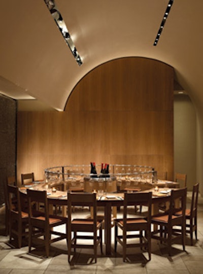 Bar Boulud's tasting table is designed to make wine tastings more interactive.