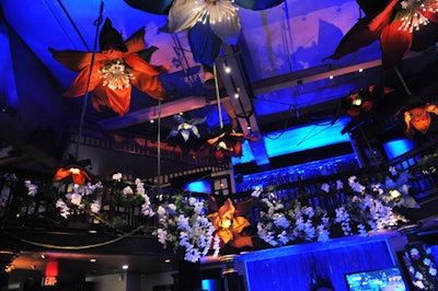 Crustacean Beverly Hills draped its balcony with fresh orchids and turned its ceiling into an upside-down lotus garden for the restaurant's three-day celebration honoring its 10th anniversary.