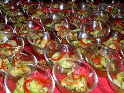 Guests enjoyed various delicacies, including pickled cucumbers.