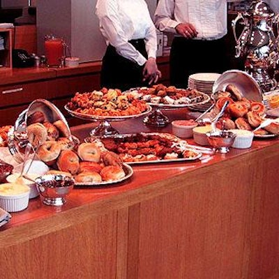 Abigail Kirsch catered a light continental breakfast buffet of pastries, juice and coffee.