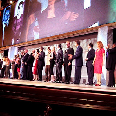 At the end of the event, the casts of most of the shows, including Ed and all three Law & Order series, lined up across the stage.