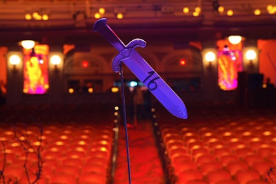 In keeping with the murderous focus of the play, table numbers were written on realistic-looking plastic daggers.