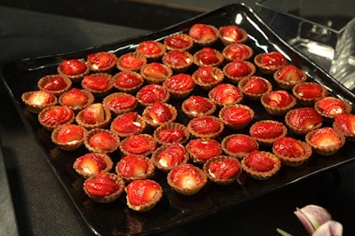 Great Performances' extensive menu included dessert options such as strawberry cream tartlets.