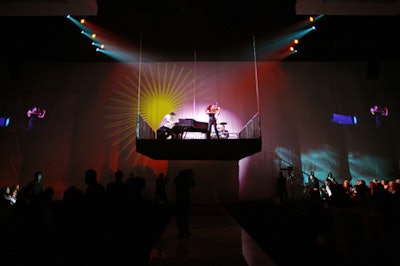 Musician William Joseph performed on a descending stage.