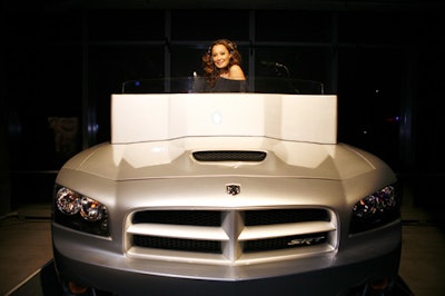 Taking advantage of Dodge's sponsorship, Sports Illustrated used a custom booth from the car manufacturer for DJ Sky Nellor. The DJ booth, created by Florida-based Room Service, used real Dodge parts, including functioning headlights.