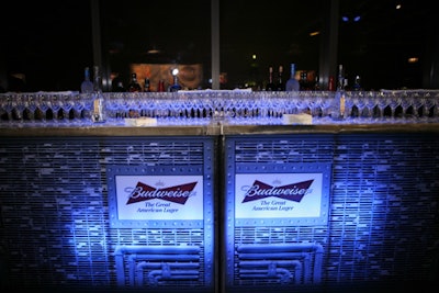MKG's creative director, Chris Jones, customized Budweiser's bar with decals to match the theme.
