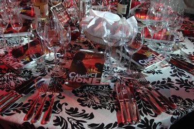 Menu cards created by TAXI were placed at each place setting.