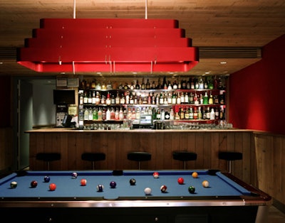 Pop Burger's third-floor billiard room