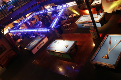 Sponsor activations at After Dark included Wrigley's-logoed pool tables.