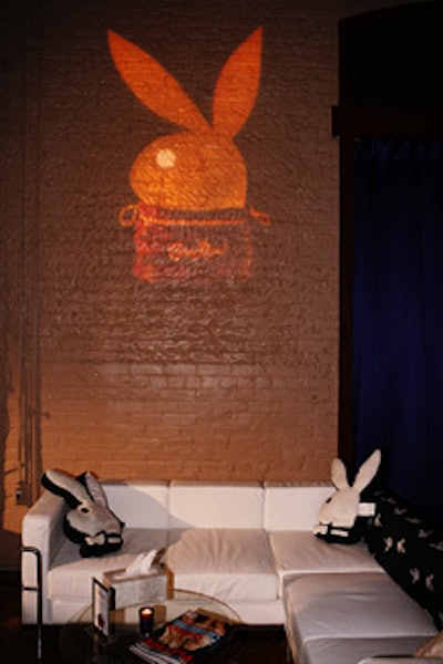 Playboy placed its iconic bunny in a Crown Royal bag for the Barbershop event on Saturday.