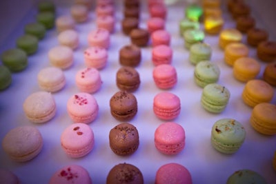 Lovely Daze Desserts served colorful macarons in flavors such as dark chocolate, passion fruit, and rose petal.