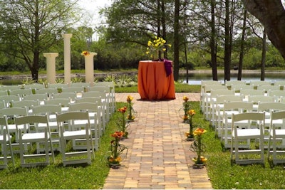 Have a unique outdoor wedding ceremony by the lake.