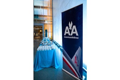 The presence of corporate sponsor American Airlines included branded signage.