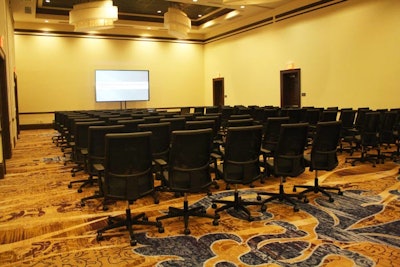 The hotel owns 200 ergonomic chairs that can be used in any of the meeting spaces.