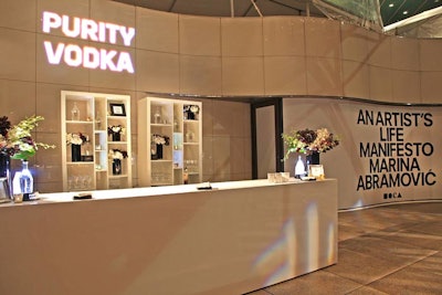 The cocktail area got a played-down, all-white look.