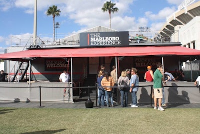 Marlboro created a lounge with indoor and outdoor seating.