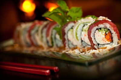 Rice & Company at the Luxor has introduced new holiday sushi rolls, including 'Santa's Roll' and 'Roll in the New Year.'
