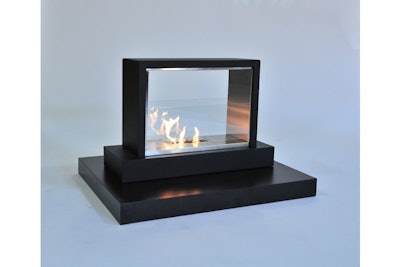 Create a cozy ambience in any setting by renting a black enclosed fireplace, $300, from Taylor Creative Inc.