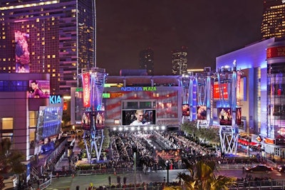 Nokia Plaza at L.A. Live served as a dramatic arrivals area.