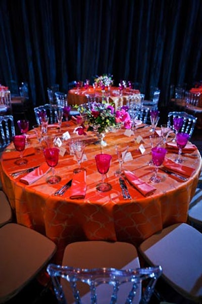 DC Rental provided a mix of silver chivari and lucite chairs for dinner.