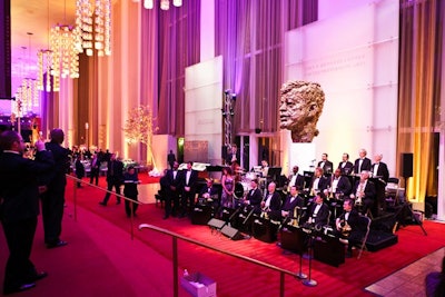 Two dance floors flanked the band setup just outside the opera house in the grand foyer.