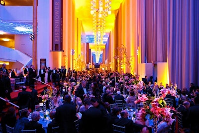 Nearly 2,000 people filled the grand foyer for dinner after the program.