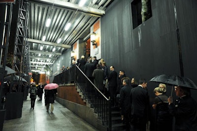 Braving Tuesday night's deluge, guests arrived at the Park Avenue Armory for the black-tie dinner. A staff of valet car greeters ensured minimal wait times, while dedicated Pirelli buses transported the 120 international journalists staying at the Waldorf-Astoria.