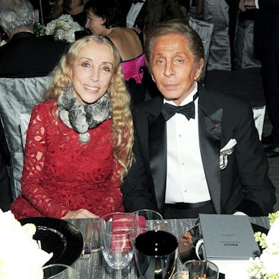 Vogue Italia editor Franca Sozzani and designer Valentino Garavani were among the A-list guests who attended the dinner. The night's organizers slipped the dinner menus into gray, canvas-lined portfolios tied with satin ribbon to mirror the packaging of the Pirelli calendar.