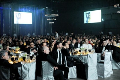After dinner, guests watched a 15-minute video showcasing the behind-the-scenes making of the 2012 Pirelli calendar.