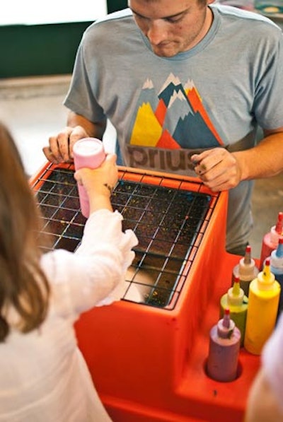 At the Bass Pro Shops in Nashville, children could create spin art.