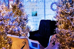 Guests could pose for photographs in a sleigh at the entrance.