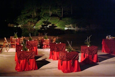Cocktail reception overlooking the lake.