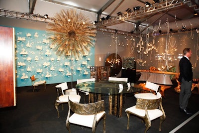 Todd Merrill presented decorative arts by select designers, including the Dandelion by Harry Bertoia.