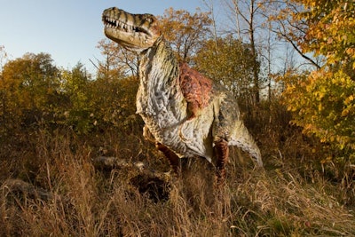 'Field Station: Dinosaurs,' an outdoor educational venue in Laurel Hill Park, New Jersey, will open in May with 20 acres of space and more than 30 animatronic dinosaurs.